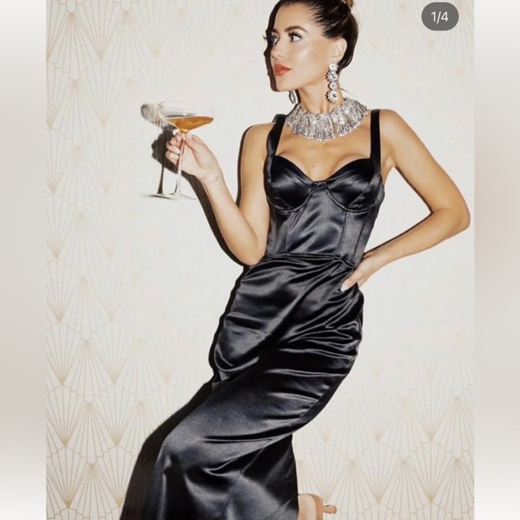 Zara SATIN EFFECT CORSET DRESS - Picture 6 of 16